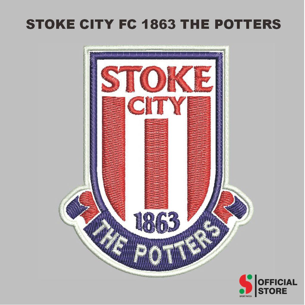 SPORT-765 PATCH STOKE CITY FC 1863 THE POTTERS BORDIR LOGO KOMPUTER