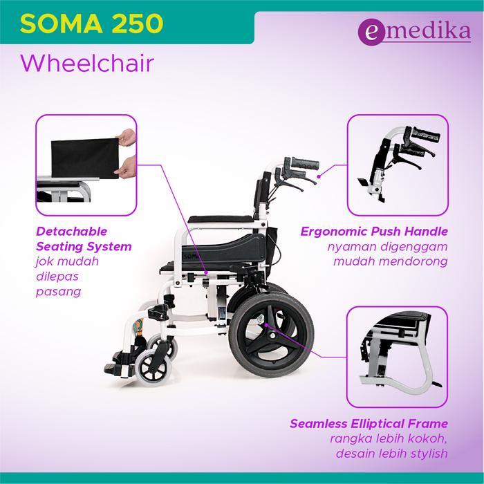Kursi Roda Traveling Soma Aluminium 250 14" ( Wheelchair Roda Kecil )