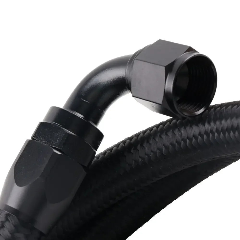 Black Engine Part A Pair Fuel Hose Lines + Oil Cooler Adapter For Bmw E36 E46 M3 E90 E92 E93 335I