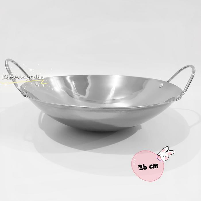 Kuali Mini Stainless Tebal Penggorengan Kecil Wajan Masak Panci 26cm