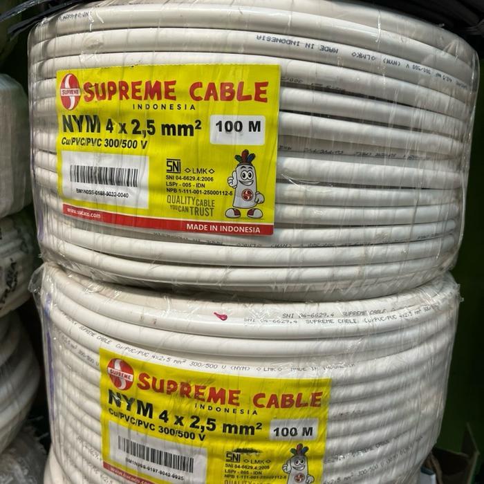 Kabel Listrik Supreme Nym 4x2,5 Putih 50M / NYM 4x2.5 Supreme Engkel / NYM 4x2,5 mm NYM 4x2,5mm