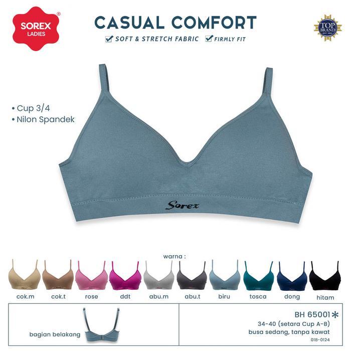 f79e- Sorex Bra Tanpa Kawat Busa Kait 2 Cup B Bra Harian Casual Comfort Bh 65001 Busa Tipis