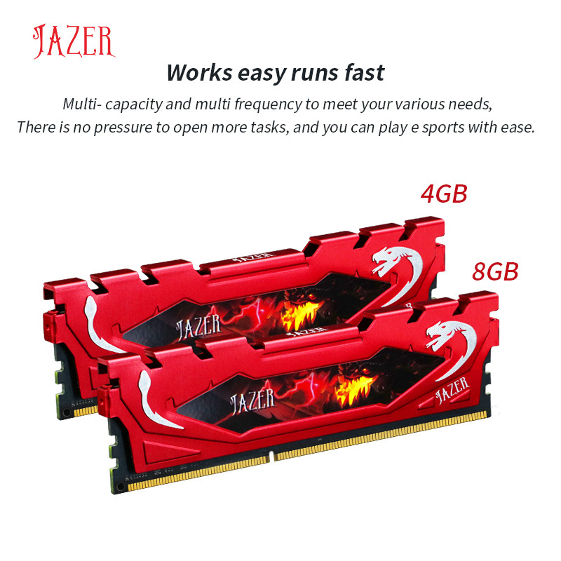 JAZER Factory Sales Ram 4gb 8gb 1600MHz 1866MHz DDR3 Desktop Memory Computer PC3 Memories With Heats