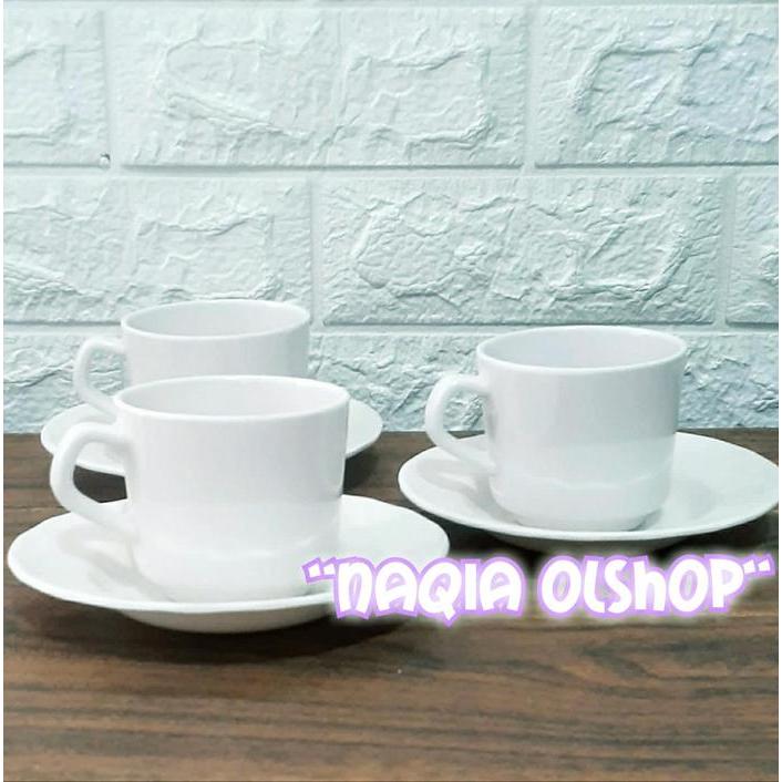 Satu Set Cangkir Kopi Melamin Isi 6Pcs Cangkir & 6Pcs Piring Tatakan Melamin Harga Grosir Original