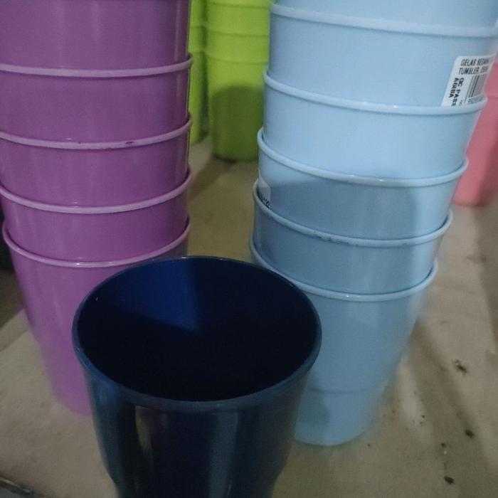 3Pcs Gelas Cangkir Melamin Seiv By Onyx (Ungu/Biru/Hijau/Merah)- Food Grade Original