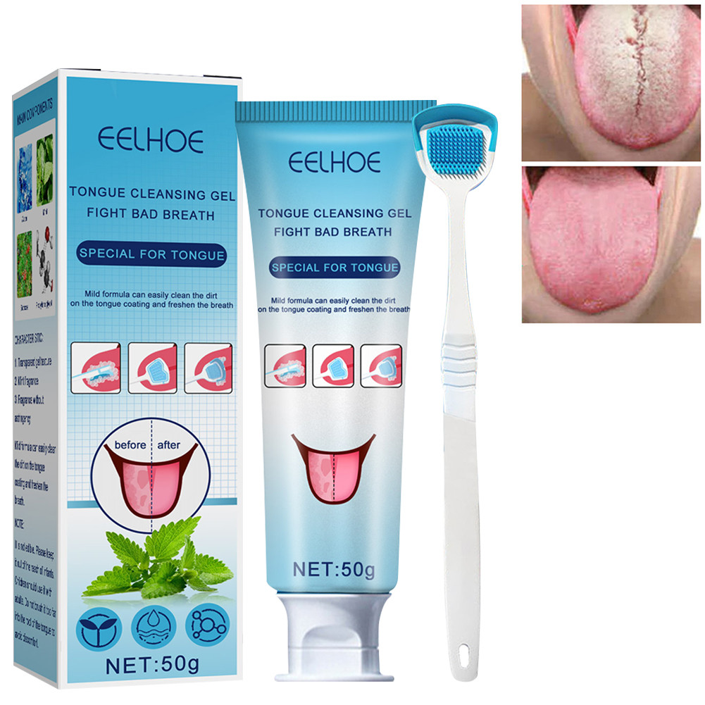 Tongue Cleaning Gel Tongue Brush Helps Fight Bad Breath Tongue Cleaner Brush Precise Cleaning Brush