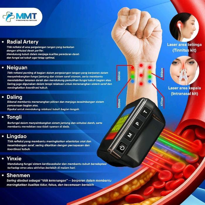 Cozing Laser Hybrid Photon 4 Warna Jam Laser Therapy Hybrid Teknologi Acu Point Laser untuk