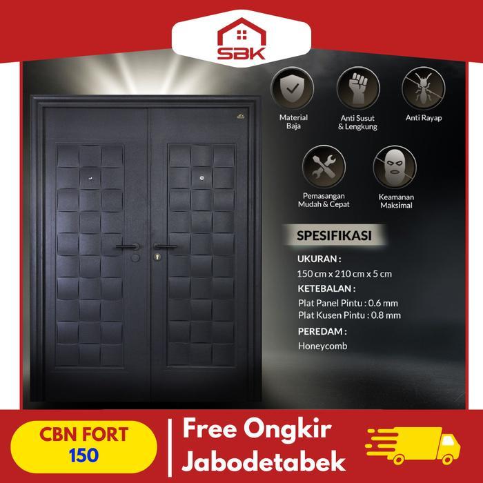 Pintu Baja Double 150x210 Fortress 150.11 Black Carbon