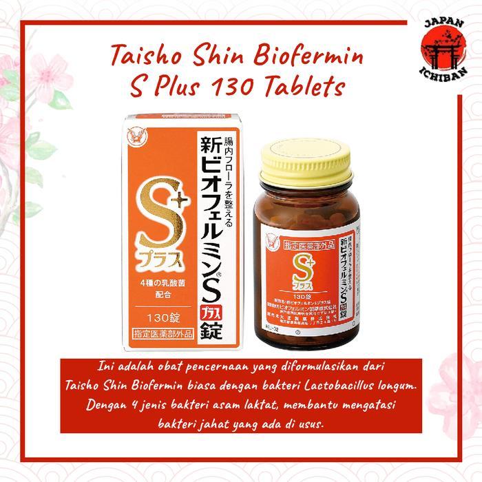 Taisho Shin Biofermin S Plus 130 Tablets (Untuk Pencernaan) Original Japan
