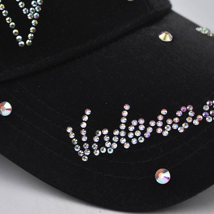 l670- Topi Logo V Valerie Bling Fashion Korea Premium Quality Hitam Putih Pink Pria Wanita