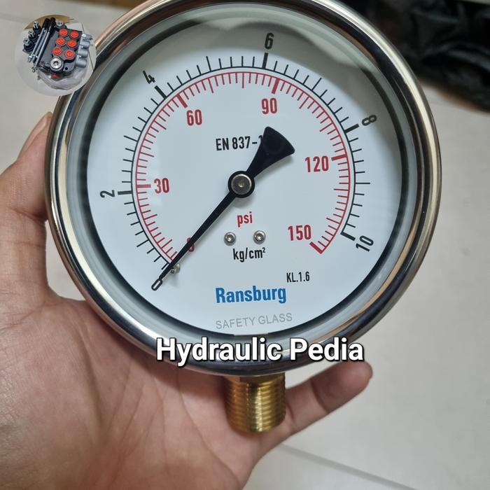 10 Bar Pressure gauge 4 inch RANSBURG // Manometer Gauge 4 inch 10 bar RANSBURG