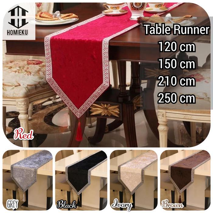 Table Runner Taplak Meja Panjang Minimalis Polos 120 150 210 250