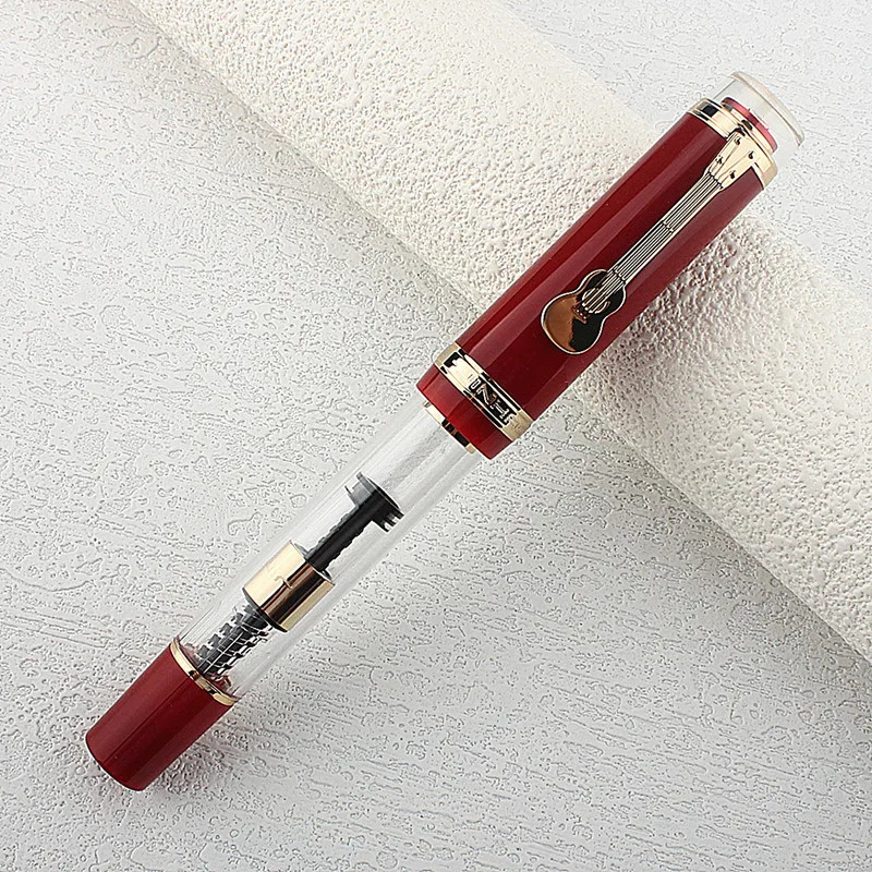 Jinhao Fountain Pen Luxury Guitar Clip F/M Sword Nib Writing Calligraphy Ink Pens Office School Supp