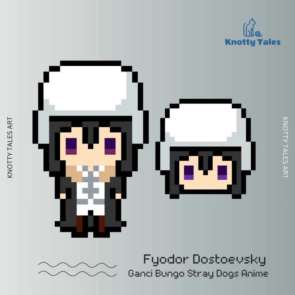 Fyodor Dostoevsky Gantungan Kunci Bungo Stray Dogs Keychain Merchandise Anime Handmade Knotty Tales