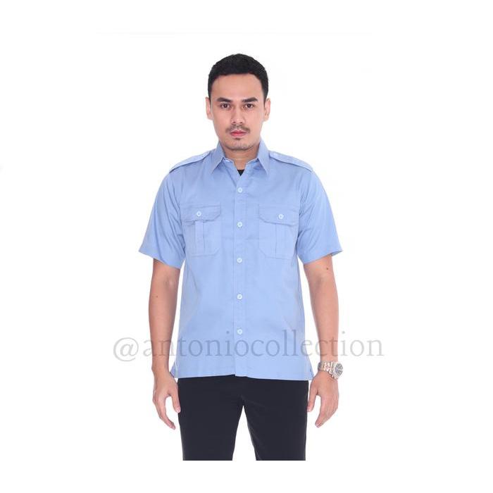 ORIGINAL Baju PNS Biru Muda Lengan Pendek , Baju PDH Biru Muda , Baju ASN Biru Muda , Kemeja