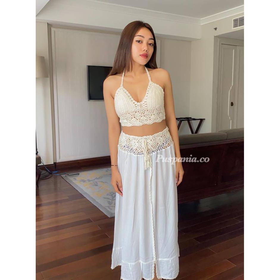 BARU bella set bikini rajut model summer wear crochet Bali DISKON