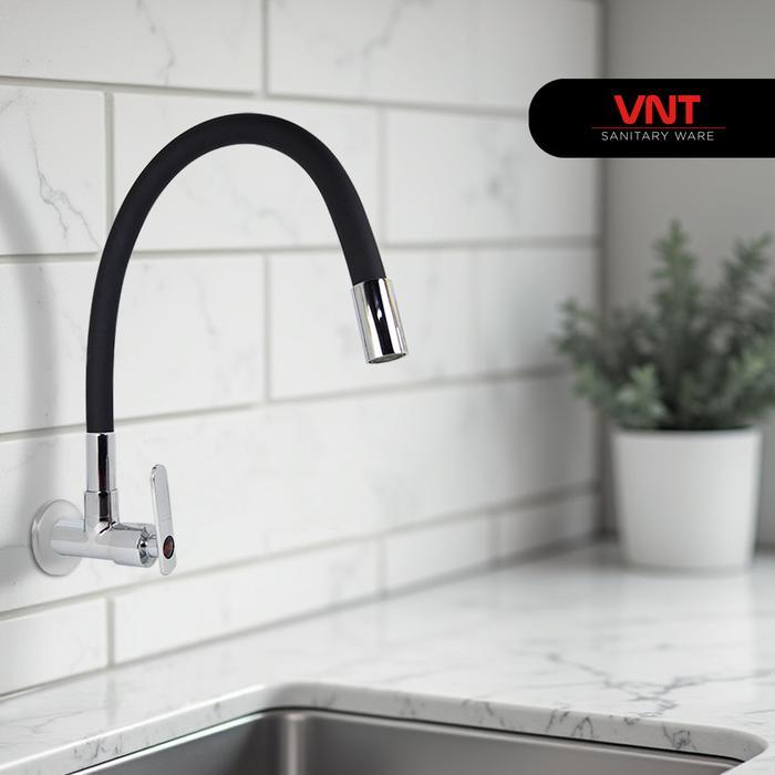 Vnt Kran Cuci Piring Flexible Kuningan Leher Angsa Keran Tembok Dapur