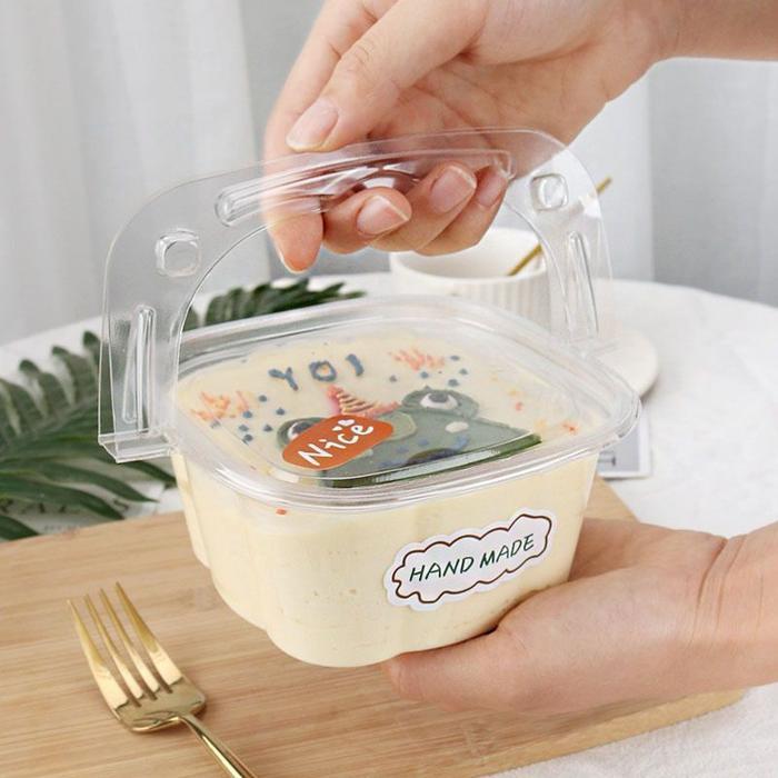 [Banting Harga] Box Cup Mika / Box Mika Dessert Tiramisu / Mika Cup Salad With Handle