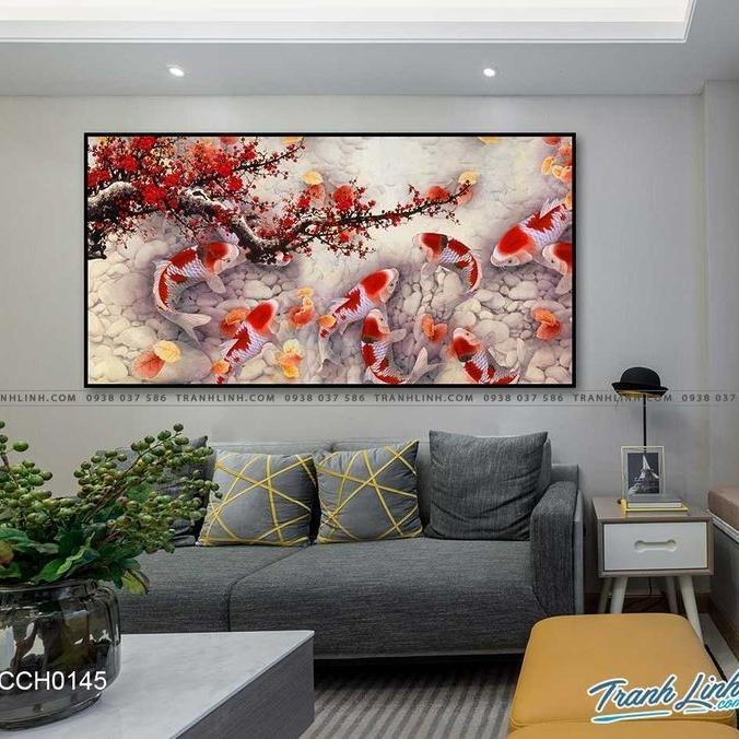 lukisan ikan koi 9 ekor lukisan ikan koi fengshui hiasan dinding aesthetic lukisan fengshui