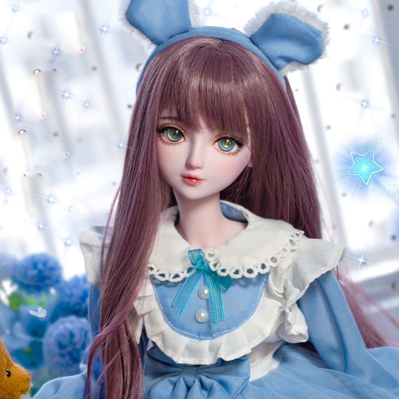 1/3 BJD Doll Clothes Fullset African Dolls 60cm Princess Makeup Doll Ball Jointed DIY Dress Up Toys 