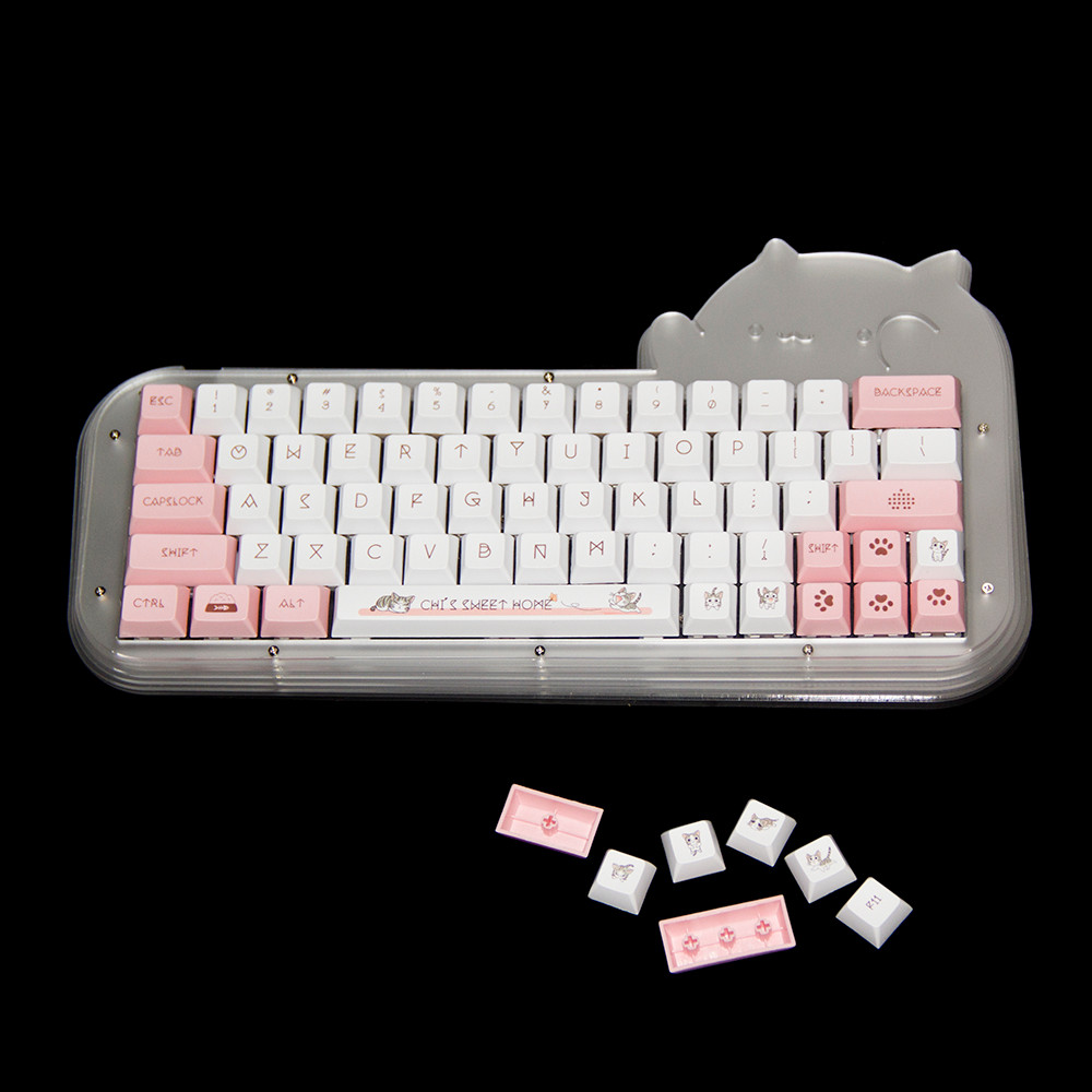 Mini Cat 64 Kit 60% Hot Swappable Acrylic RGB Wired Mechanical Keyboard Barebone DIY Kit VIA Program