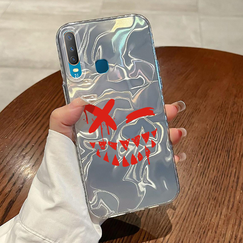 Casing Hp VIVO Y17 Y15 Y12 Y12i Y3 Y3s 2020 Case Casing Pola Emoji tas HP Kasing Kasus ponsel transp