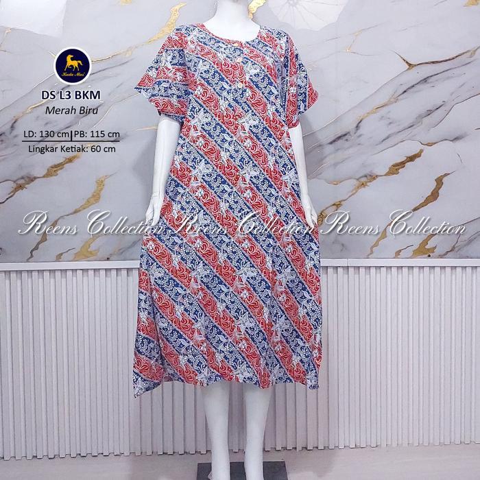 60uv- Daster Jumbo L3 Batik Kuda Mas Daster Busui Ld 130 Cm Rayon Motif Premium