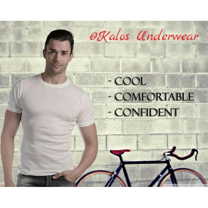 Re0H- Kaos Oblong Pria Rider Crew/Round Neck Putih R223Bp