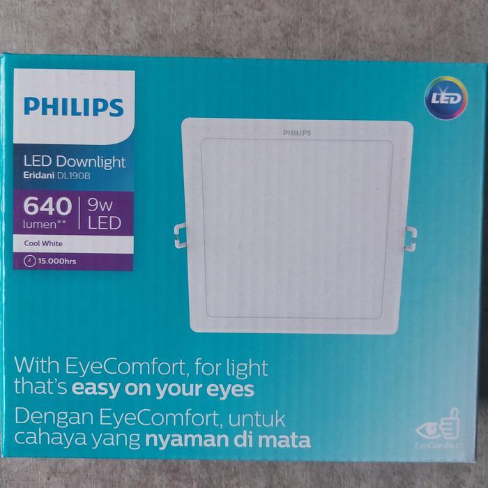 luxp- Lampu Philips Led Downlight Eridani Dl190B Kotak Square 4 5 6 Inch 9 13 16 W Watt