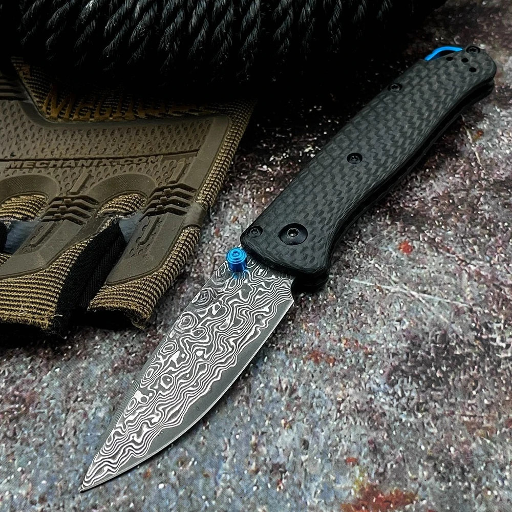 EDC Damascus Steel Flipper Combat Knife Stainless Steel Outdoor Survival Folding Knife