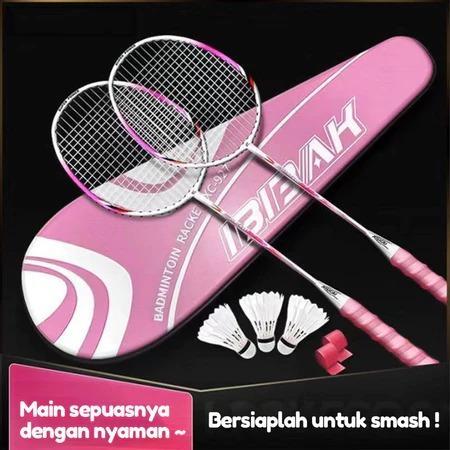 RAKET BULU TANGKIS ISI 2 RAKET + TAS + COCK BADMINTON / KOK BULU TANGKIS MAIN SEPUASNYA DENGAN
