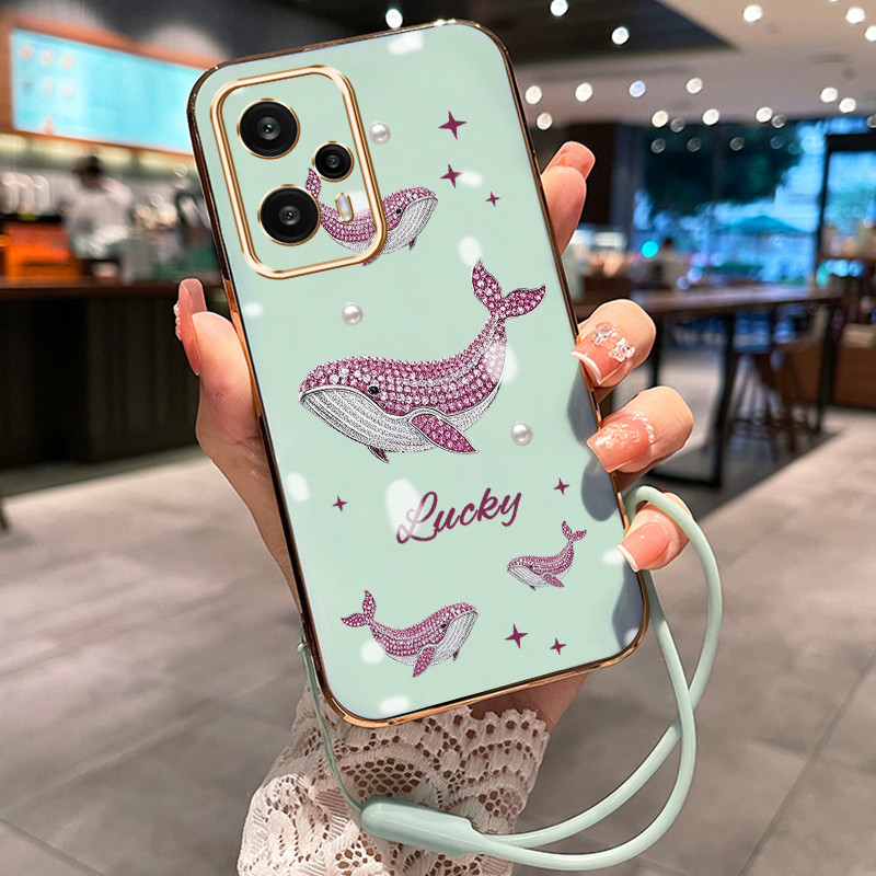 Casing Hp Untuk Xiaomi POCO F5 F4 F4 GT F3 F2 Pro F1 Case Casing HP pola paus Kesing Cesing tali ber