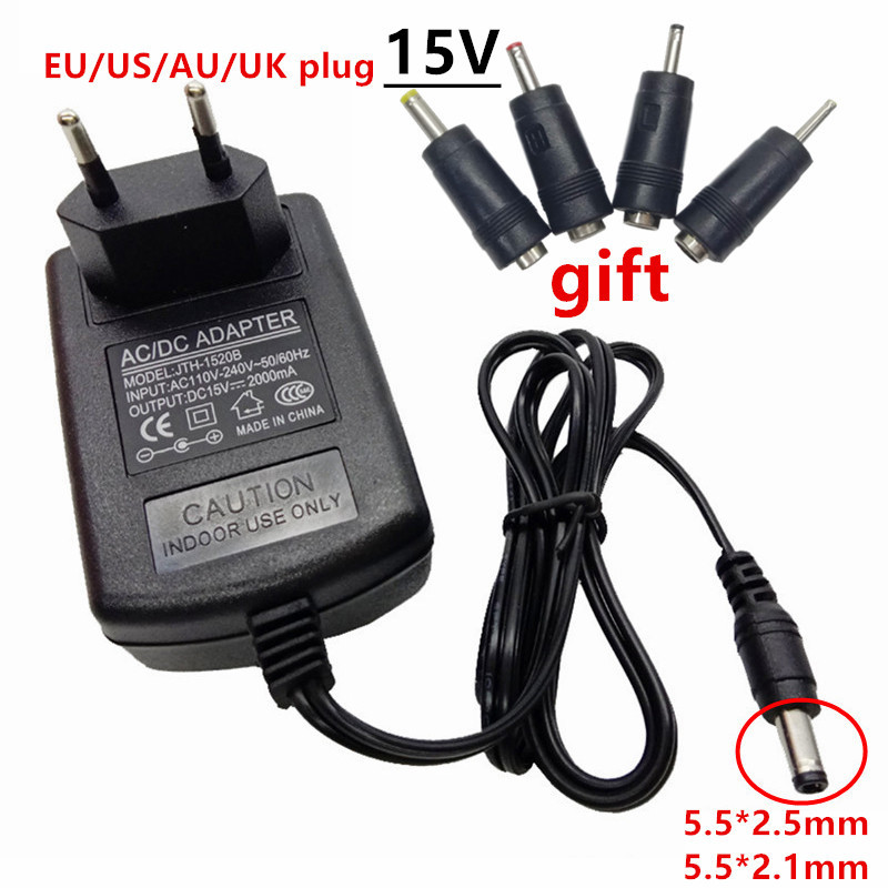 Universal 15V AC DC Power Adapter Supply 15 V Adaptor Adaptador 15