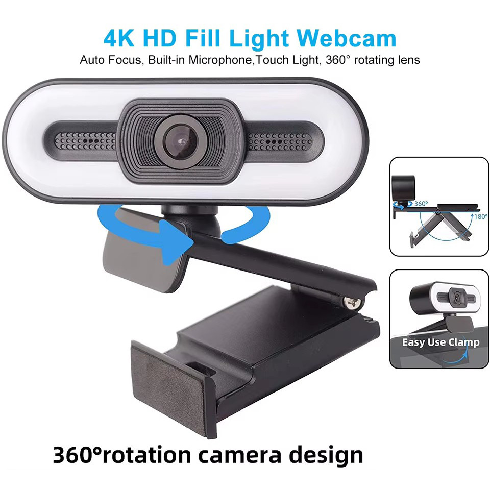Portable 4K Webcam Pc Laptop 2K 1080P Webcam L Streaming Flexible Full Hd Web Ca For Computer With