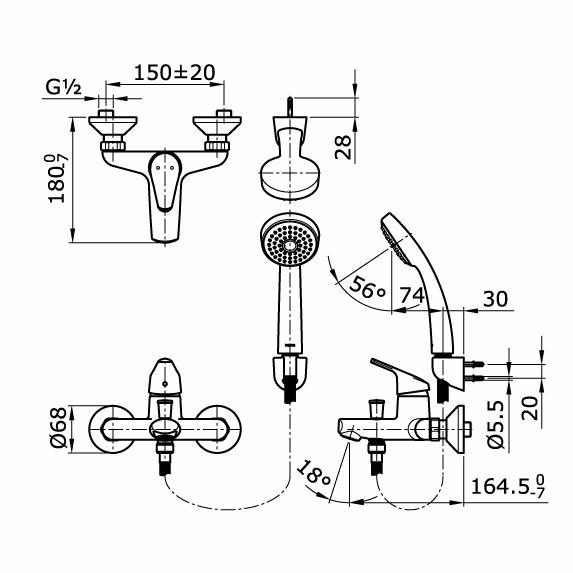 Kran Bath Tub Toto TX 471 KEA / Kran Bath Tub + Shower Toto TX471KEA