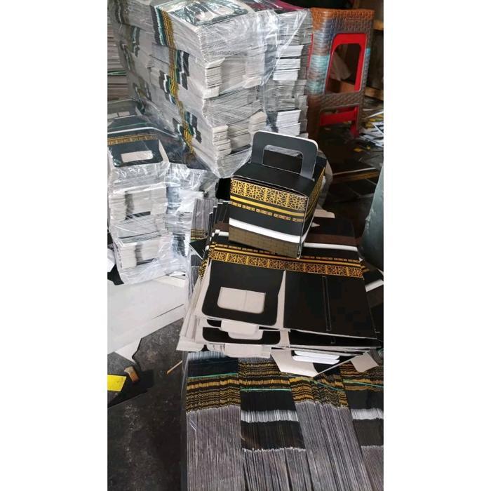 f9z4- Kardus Kosong Oleh Oleh Haji Umroh ( 1 Pack Isi 100 Pcs ) Bentuk Ka'Bah Kardus Hampers