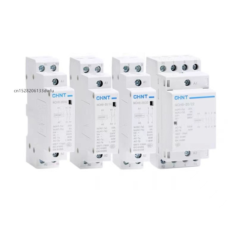Original Chint Modular Mini Ac Household Contactor 220V 230V 400V Ac 20A 25A 40A 63A 1No 1Nc 2No 2Nc