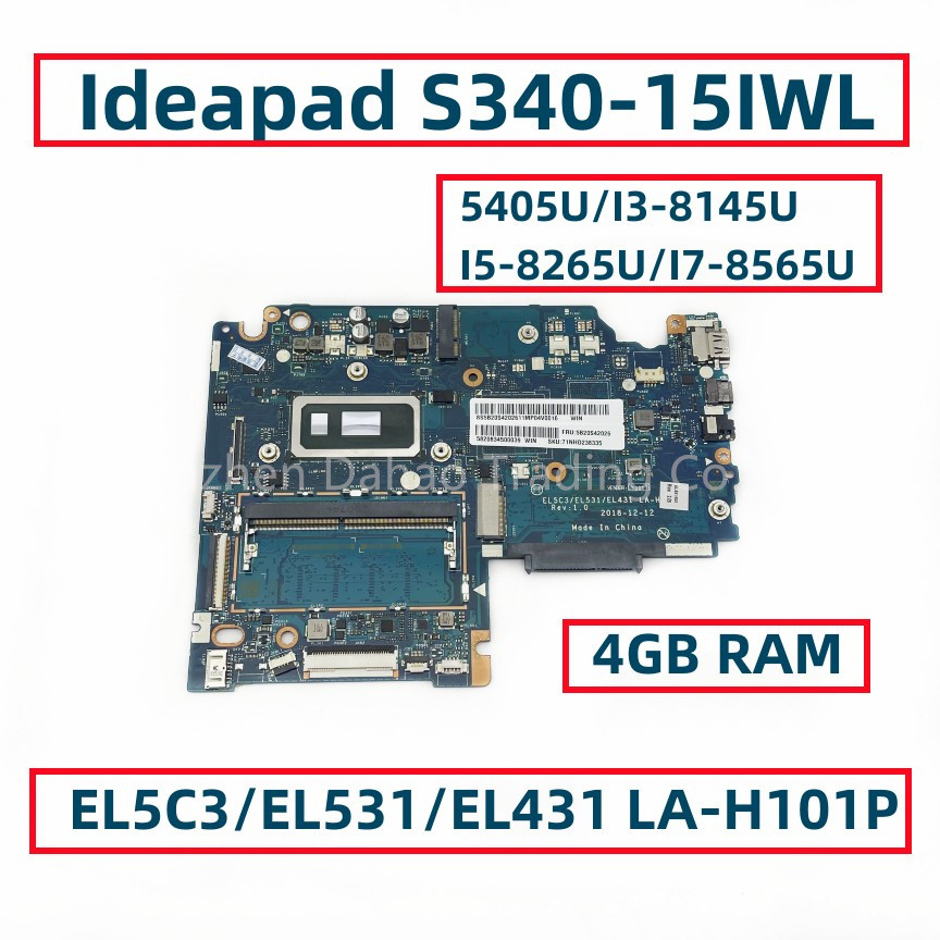 EL5C3/EL531/EL431 LA-H101P For Lenovo Ideapad S340-14IWL S340-15IWL Laptop Motherboard With 5405U I3