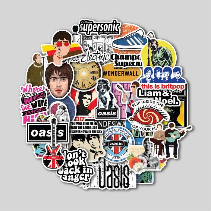 Lansungkirim- Sticker Pack Oasis Sticker Tumbler Stiker Laptop Koper Helm