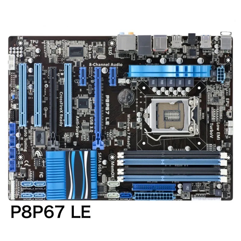 For ASUS P8P67 LE Desktop Motherboard 32GB USB2.0 USB3.0 LGA 1155 DDR3 ATX P67 Mainboard 100% Tested