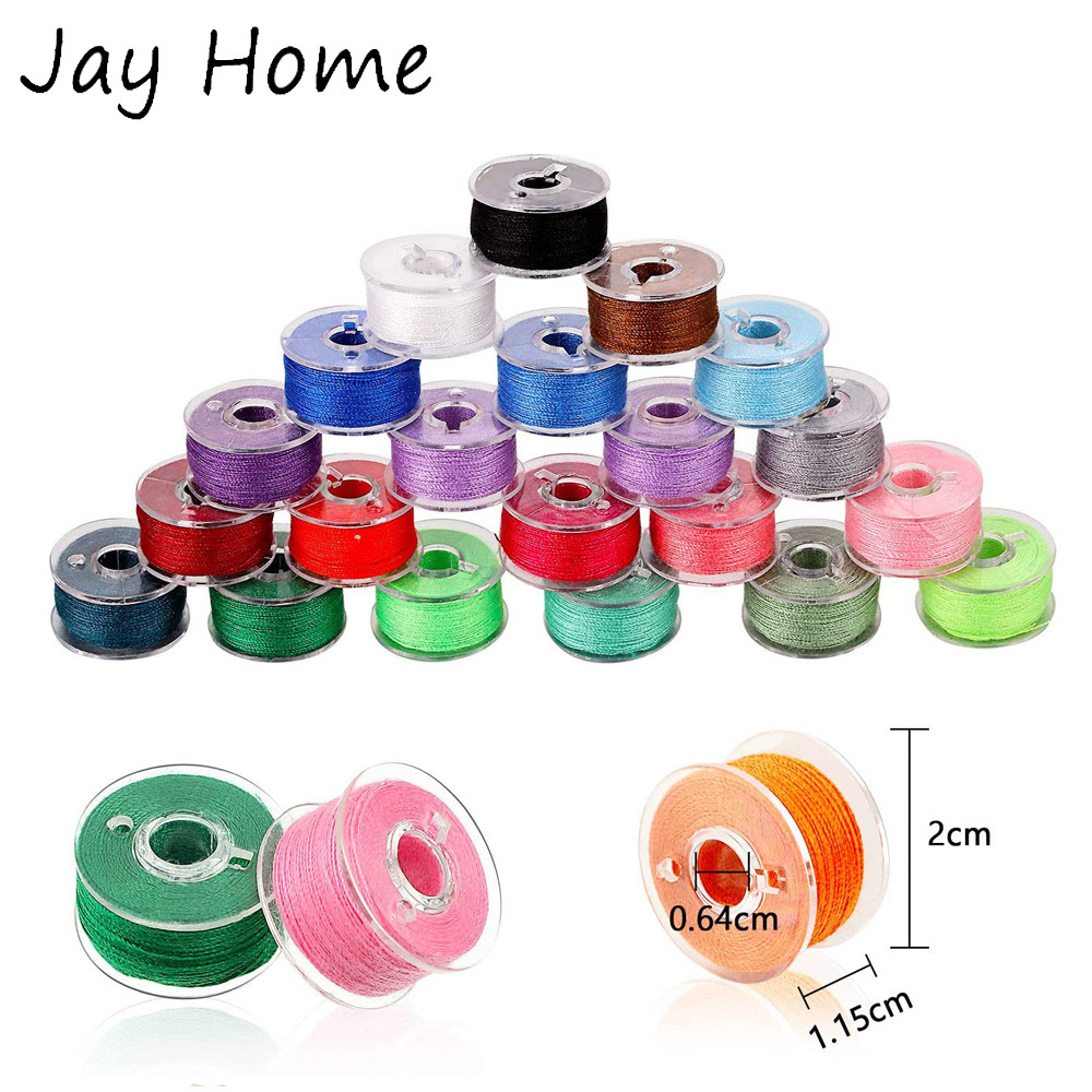 Multicolor Thread Spools Sewing Machine Bobbins Plastic Bobbins with Thread for Sewing Machines Quil