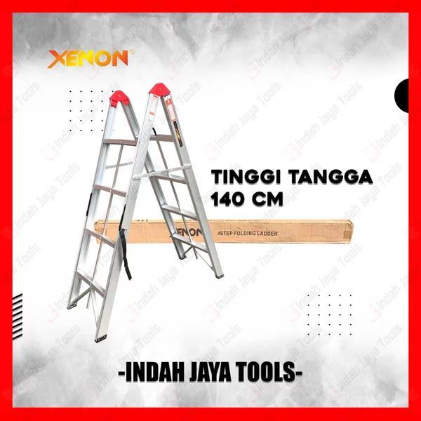 XENON Tangga Lipat Stick ALUMUNIUM 4 Step - Tangga Lipat Rumah Ladder Promo Premium