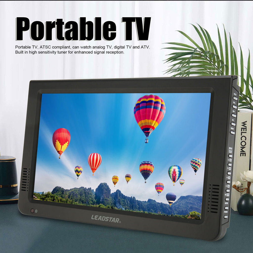 Portable TV 10 Inch High Sensitivity Tuner Rechargeable ATSC Digital TV for Car Outdoor Portable TV