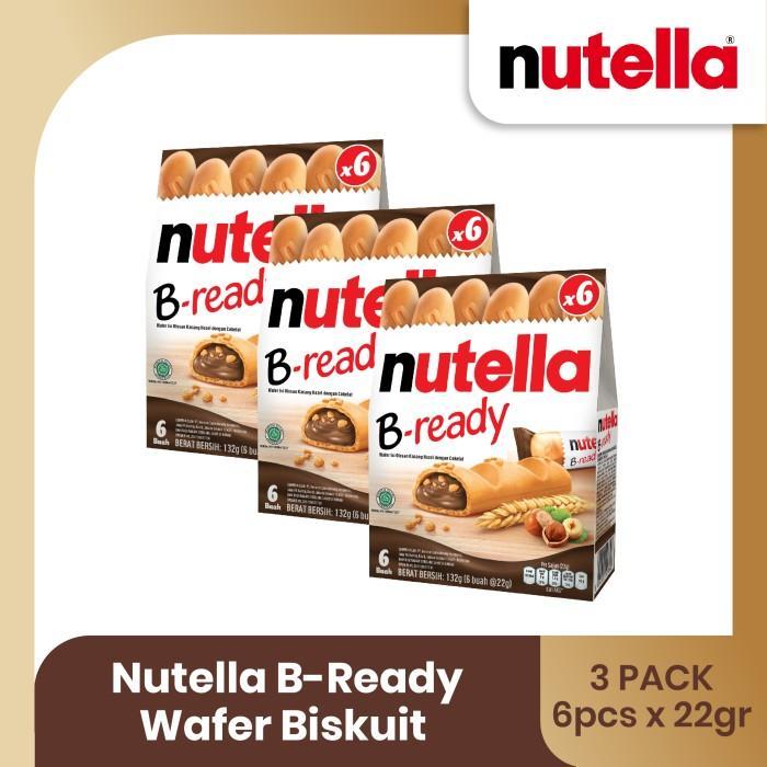 (ORIGINAL) HYA NUTELLA B-READY WAFER BISKUIT 132GR - TRIPLEPACK TERMURAH TERPOPULER