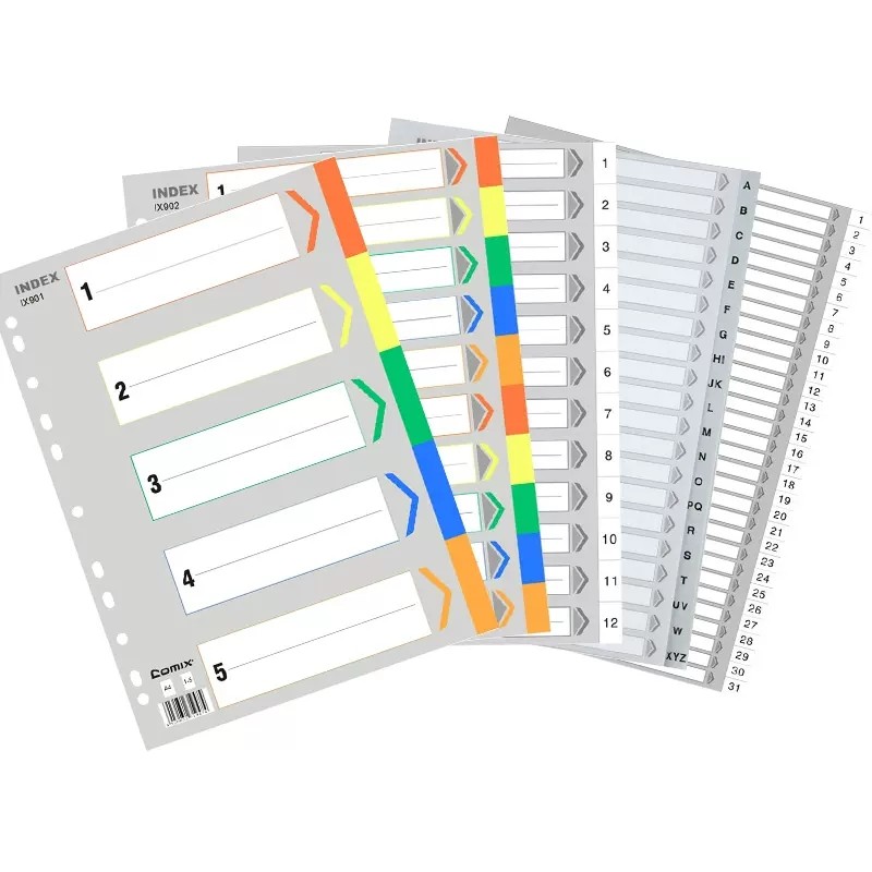 Colorful A4 File Separators Archivador A4 Binder Spacers PP Plastic Binder Dividers For A4 Binder Fo