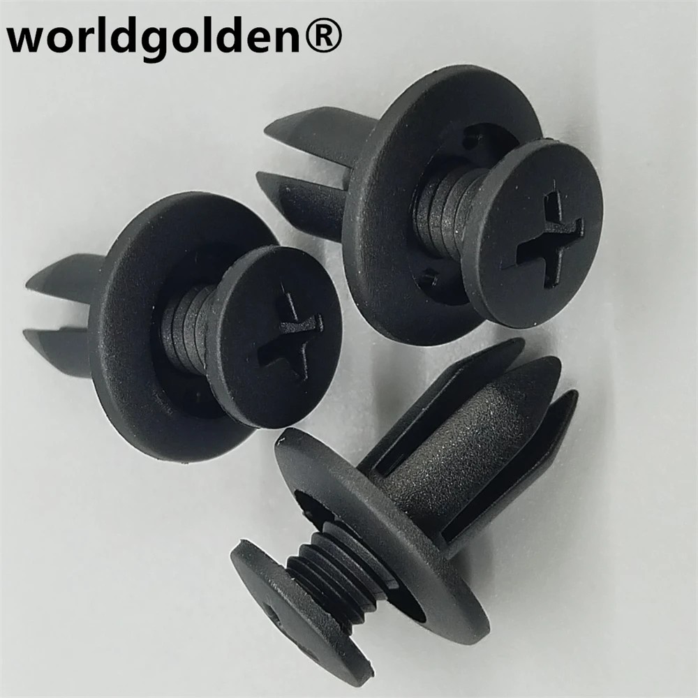 worldgolden 100pcs auto fasteners Push-Type Retainer for Toyota#90467-06017 Honda#90657-SA5-003 for