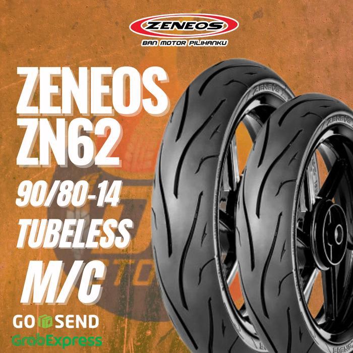 Ban Zeneos ZN62 90/80-14 Ring 14 Untuk Motor Metik Tubeless Ban Donat Zn62
