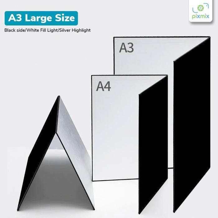 Reflektor Papan Lipat Fotografi Cardboard A3 / Perlengkapan Fotografi