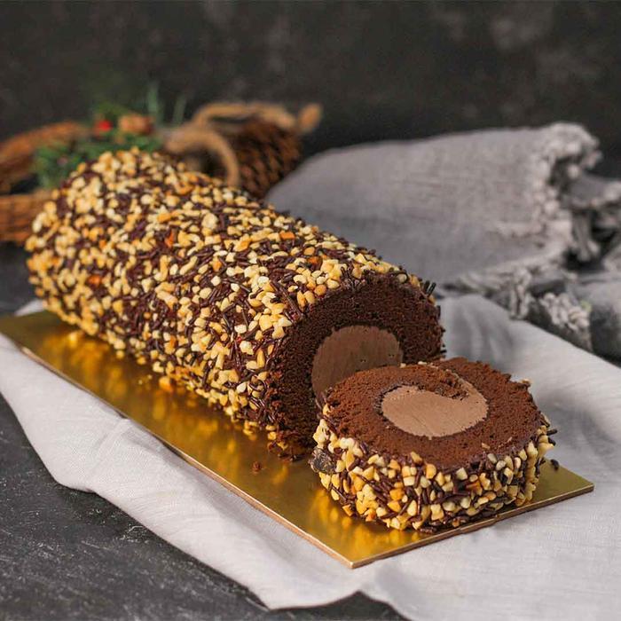 Momolin Bakery Roll Cake Chocolate Sprinkle - Kue Ultah - Bolu Gulung