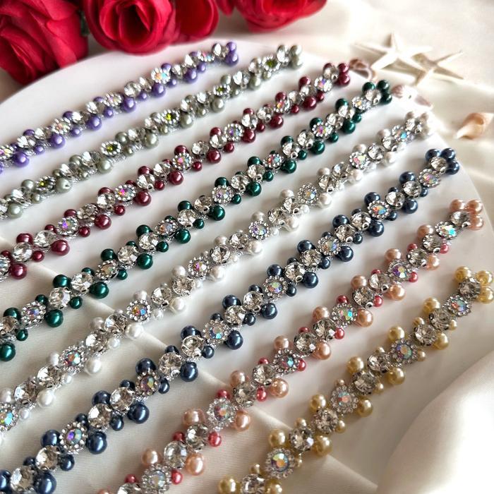 PAYET RANGKAI MUTIARA A17 PREMIUM/RENDA MUTIARA/PINGGANG/LEHER/PASMINA/PERGELANGAN/CUSTOM WARNA